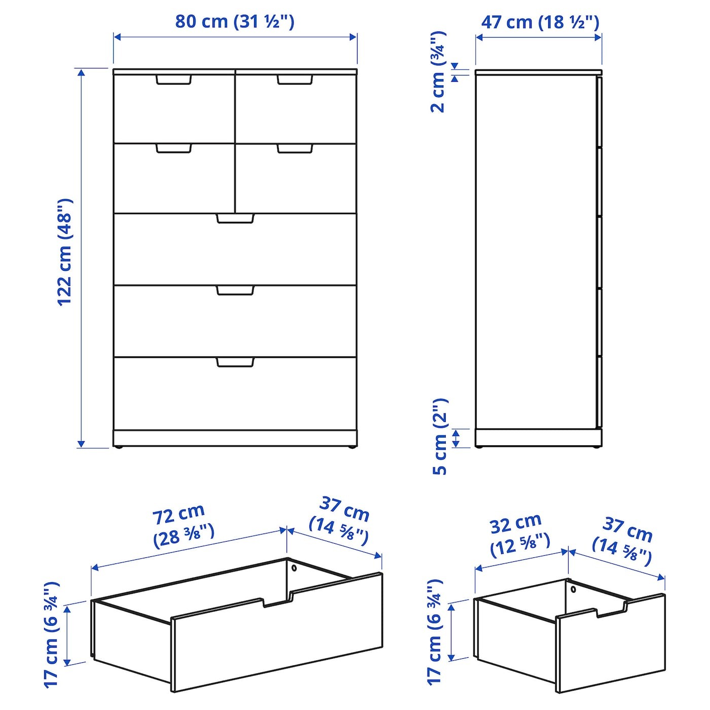 NORDLI Chest of 7 drawers