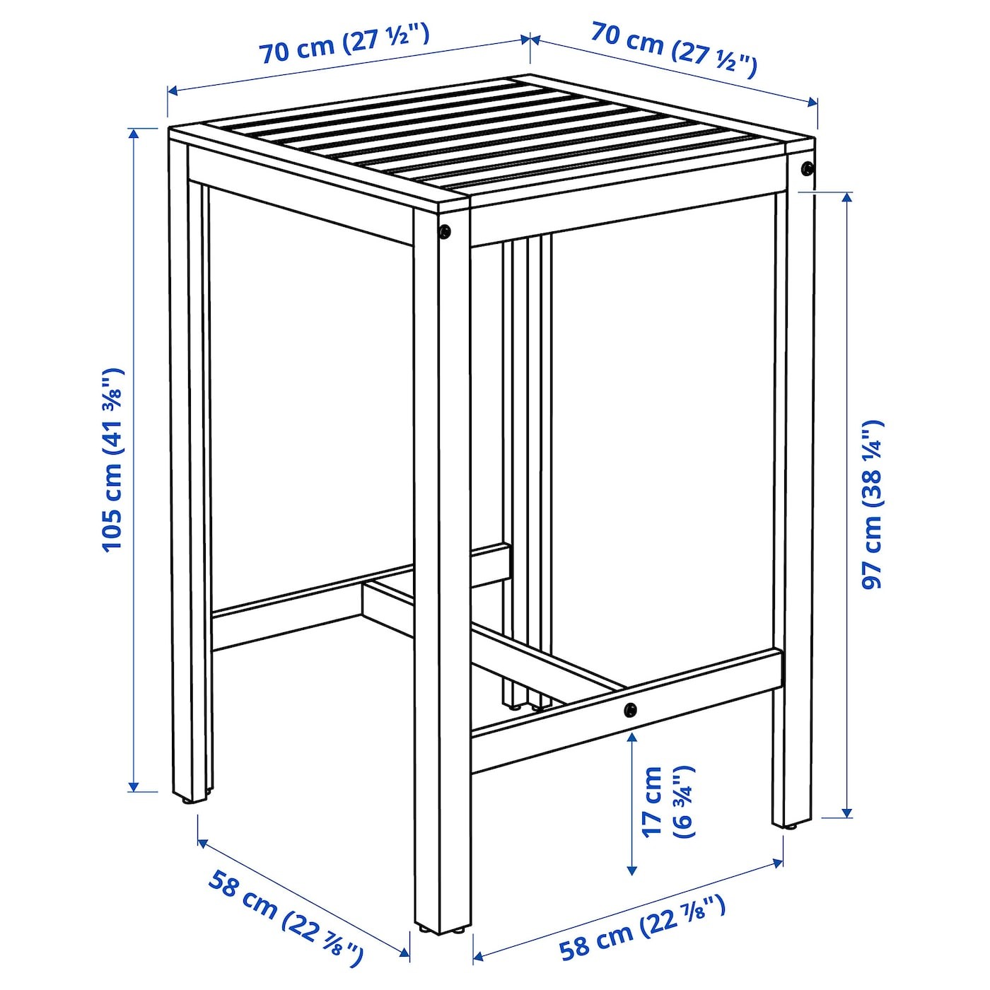 ÄPPLARÖ Bar table, outdoor