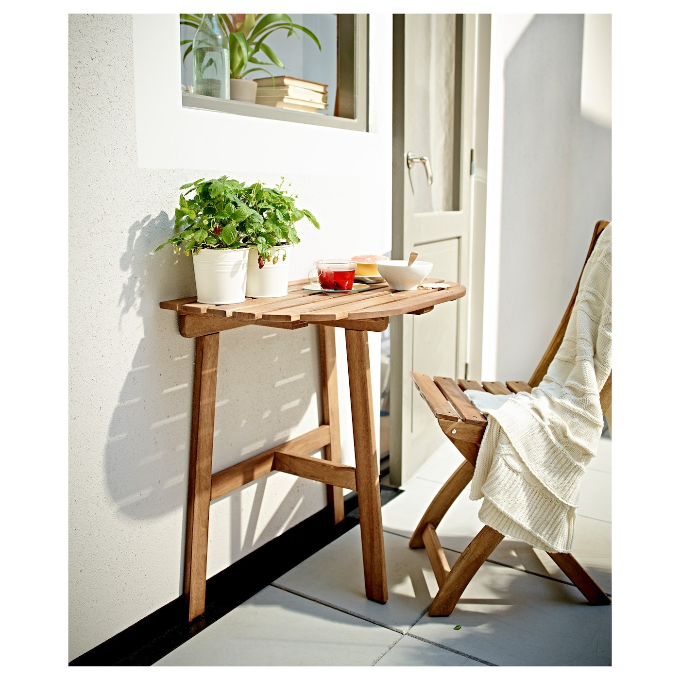 ASKHOLMEN Table for wall, outdoor