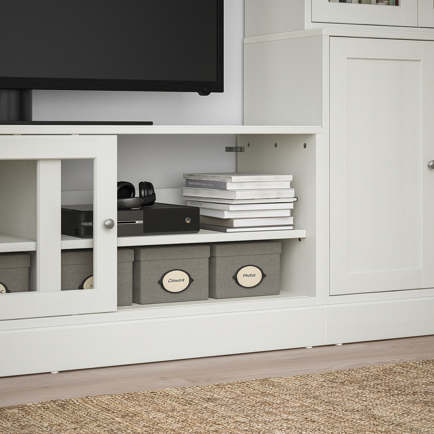 HAVSTA TV storage combination/glass doors