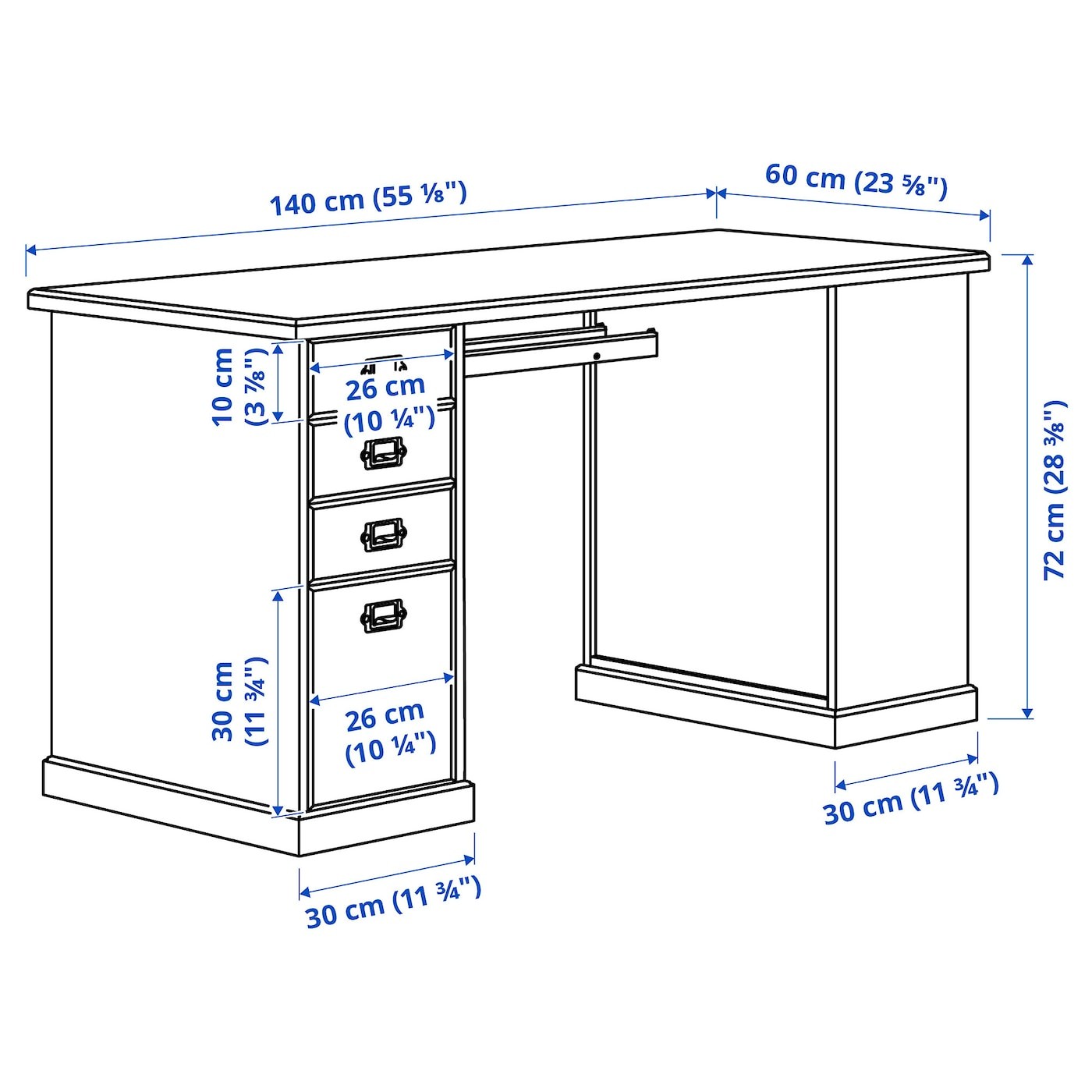 VEBJÖRN/MULLFJÄLLET / BILLY/OXBERG Desk and storage combination