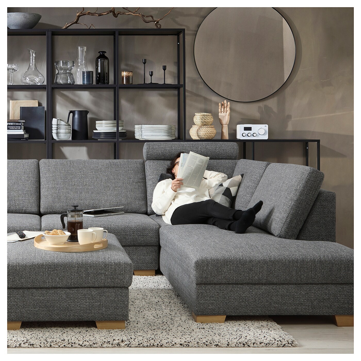 SÖRVALLEN Corner sofa, 4-seat