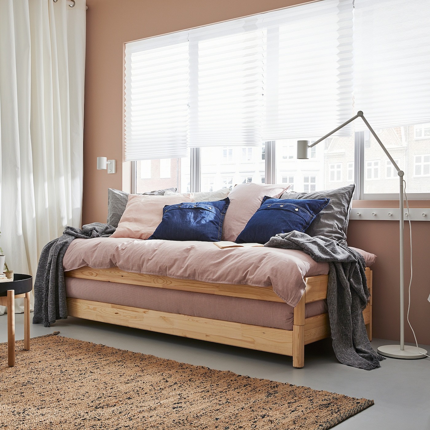 UTÅKER Stackable bed with 2 mattresses