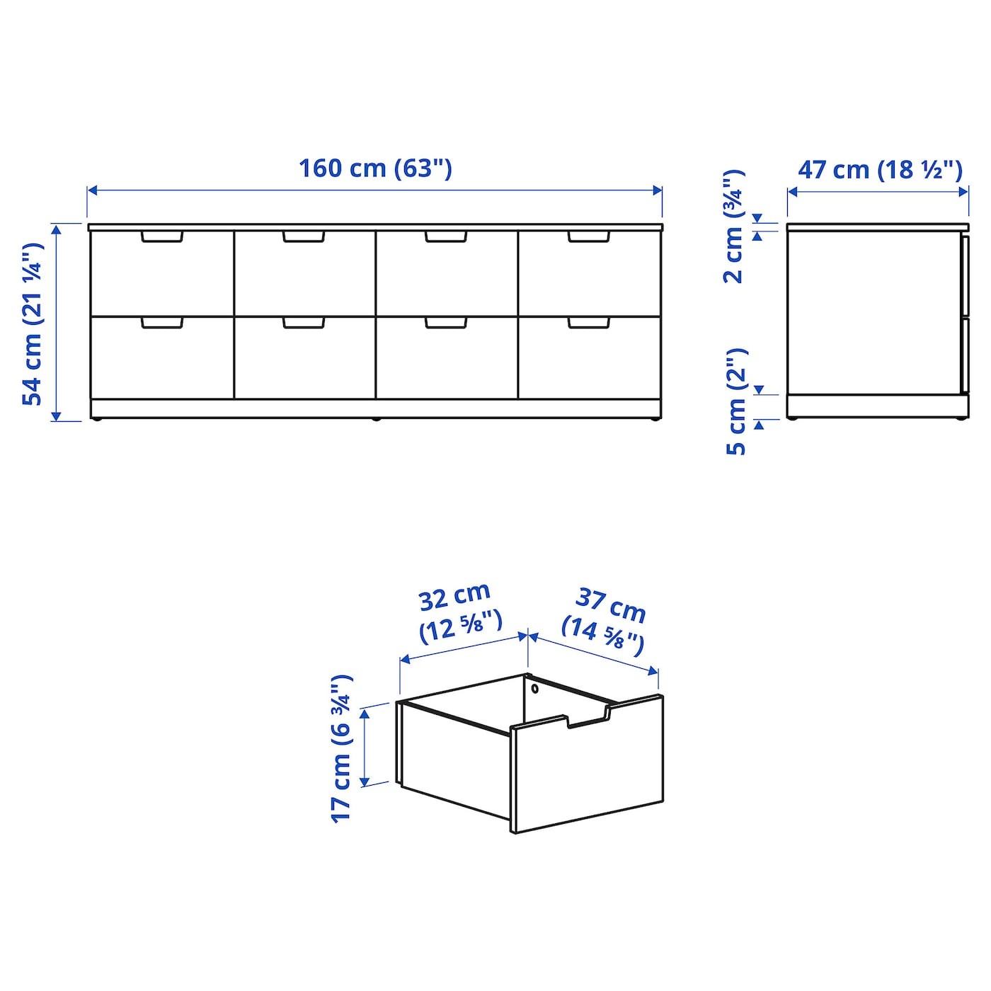 NORDLI Chest of 8 drawers