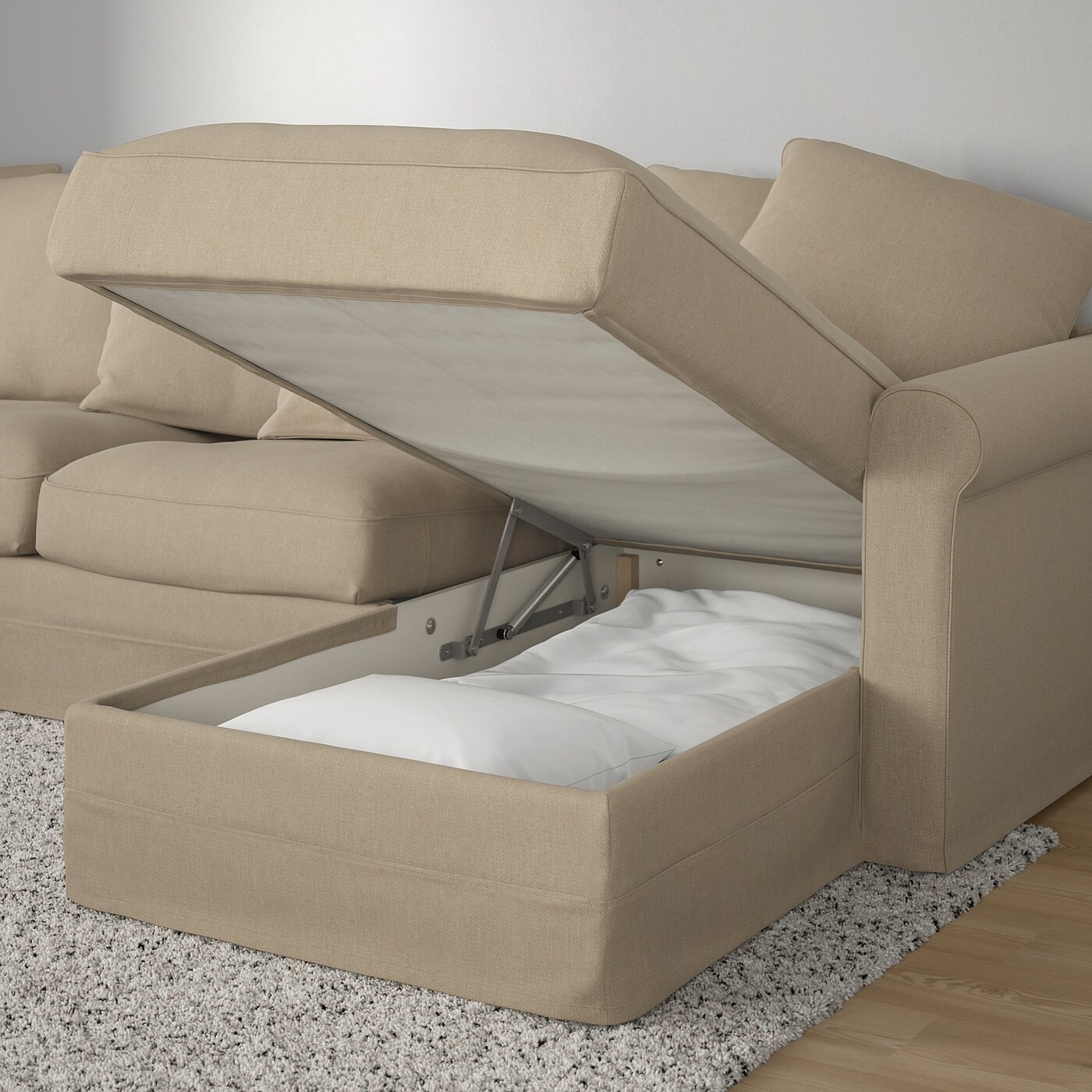 GRÖNLID Crnr sofa-bed, 5-seat w chaise lng