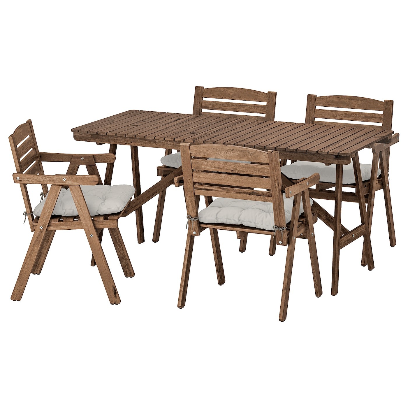 FALHOLMEN Table+4 chairs w armrests, outdoor