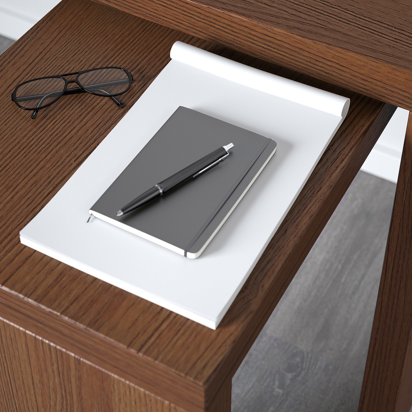 MALM Desk with pull-out panel