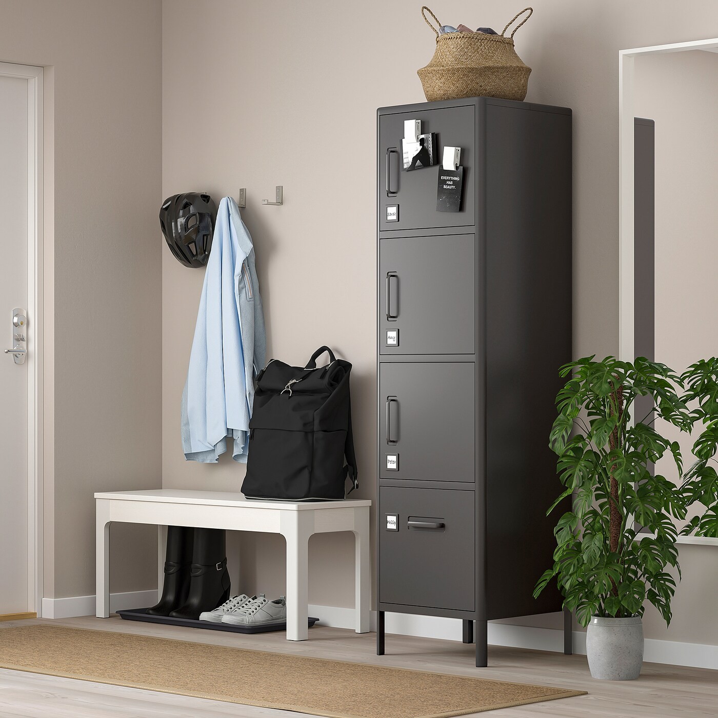 IDÅSEN High cabinet with drawer and doors