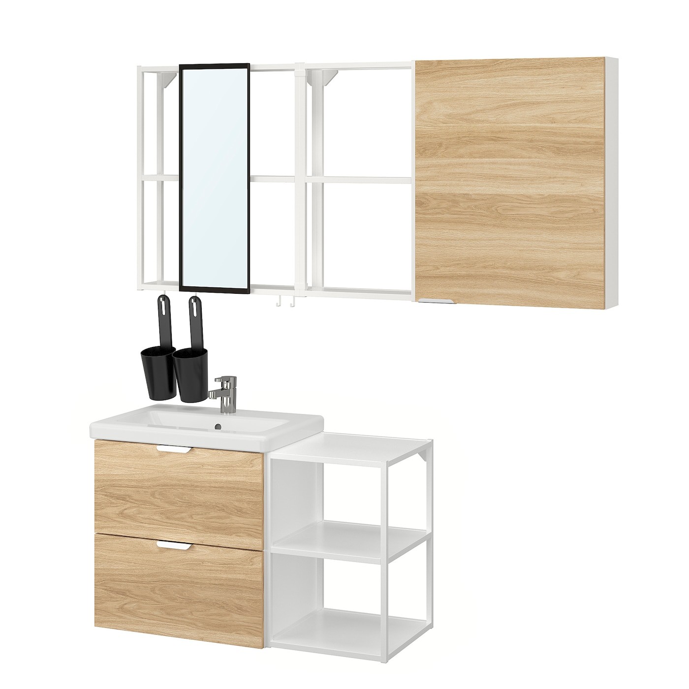 ENHET / TVÄLLEN Bathroom furniture, set of 18