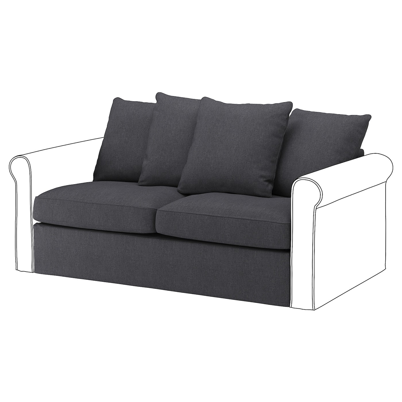 GRÖNLID Cover for 2-seat sofa-bed section