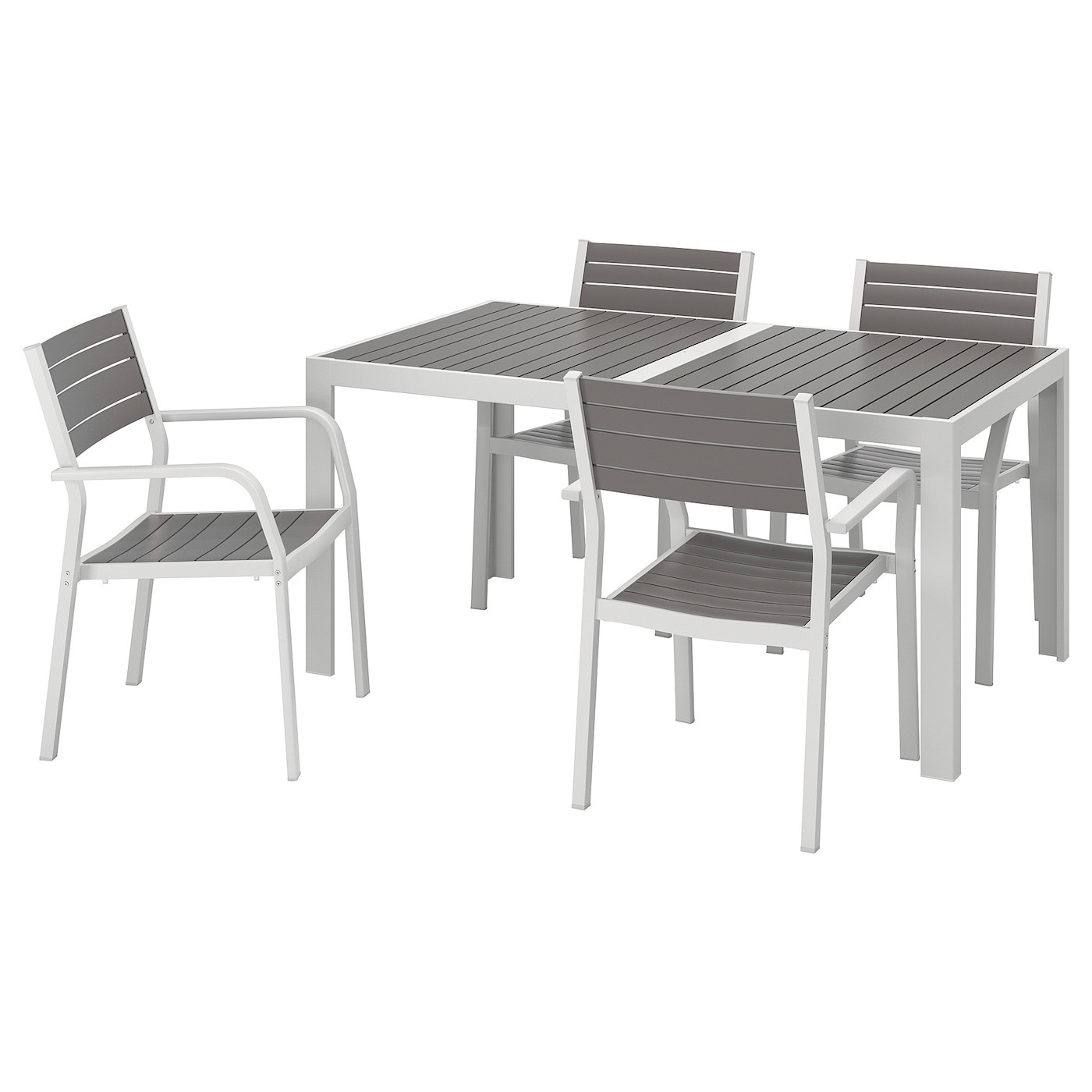 SJÄLLAND Table+4 chairs w armrests, outdoor