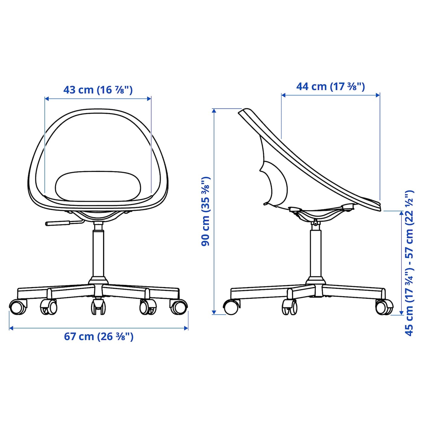 LOBERGET / MALSKÄR Swivel chair with pad