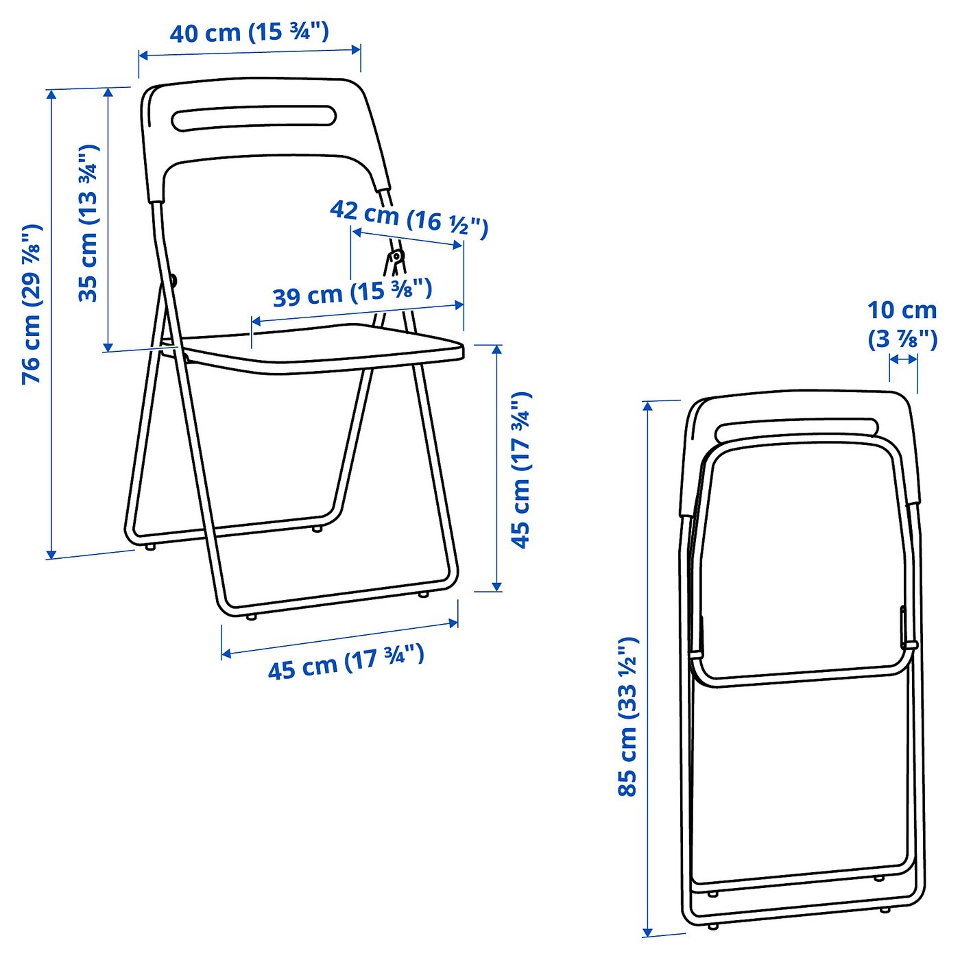 MELLTORP / NISSE Table and 2 folding chairs