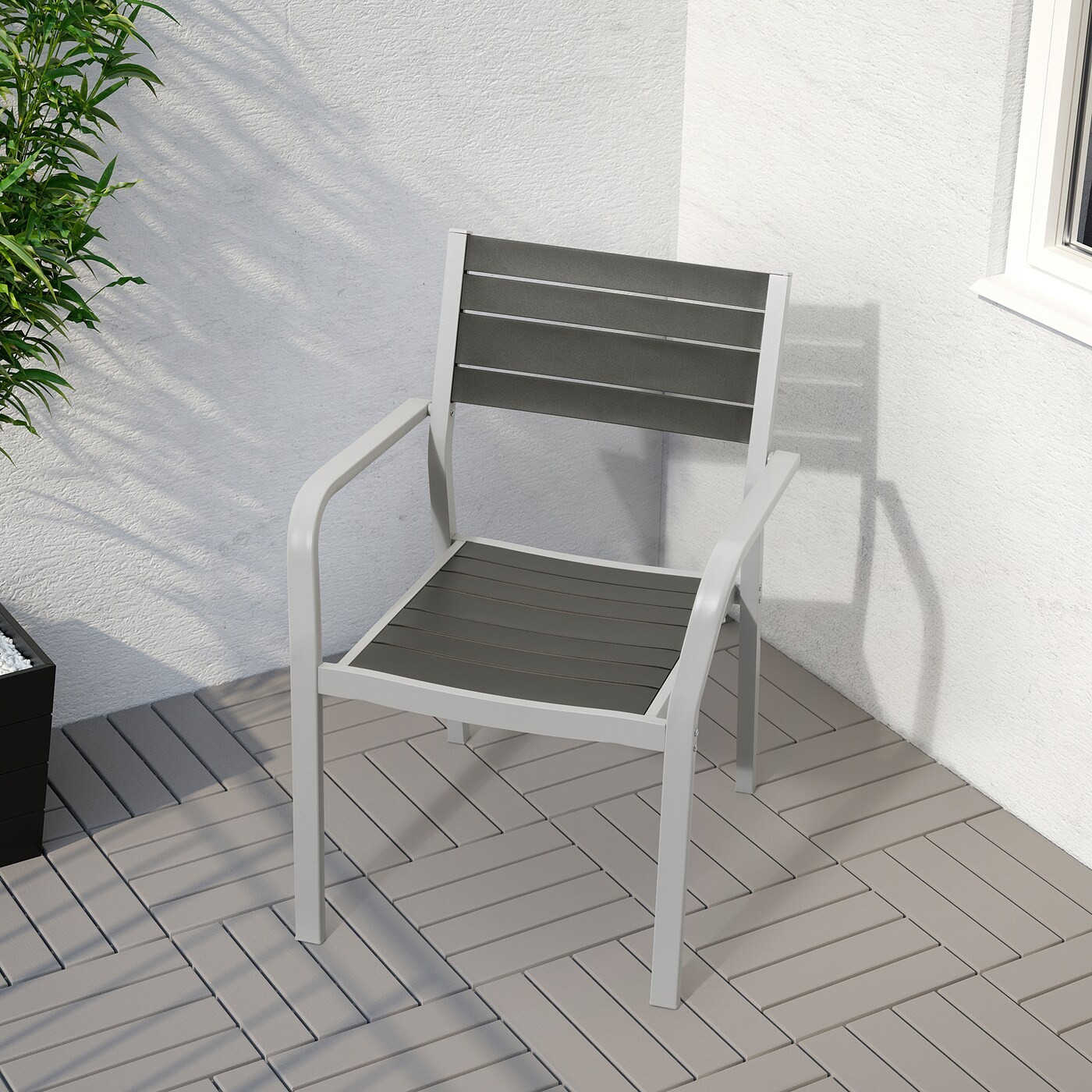 SJÄLLAND Table+6 chairs w armrests, outdoor