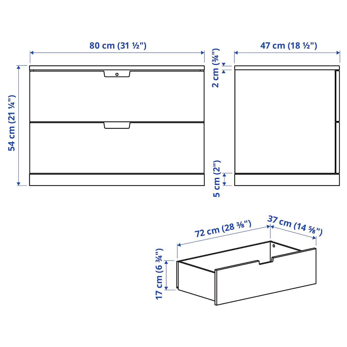 NORDLI Chest of 2 drawers