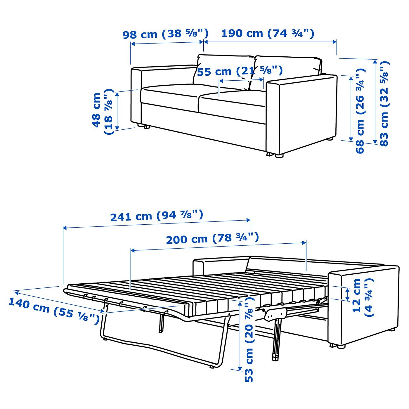 VIMLE 2-seat sofa-bed