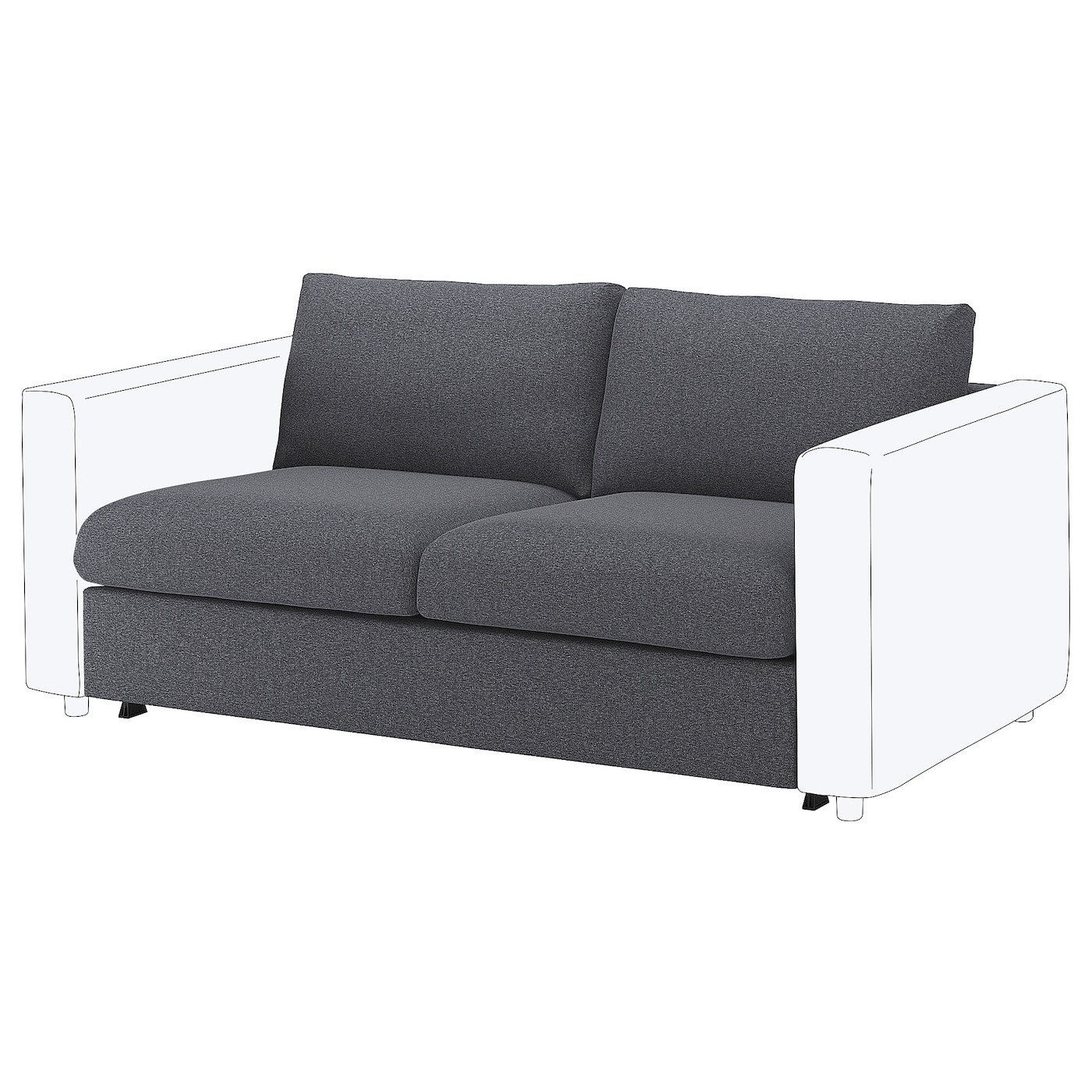 VIMLE Cover for 2-seat sofa-bed section