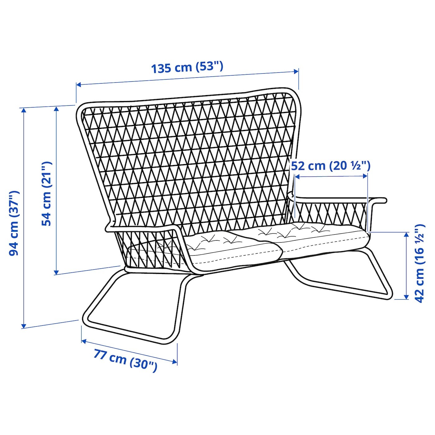 HÖGSTEN 2-seat modular sofa, outdoor