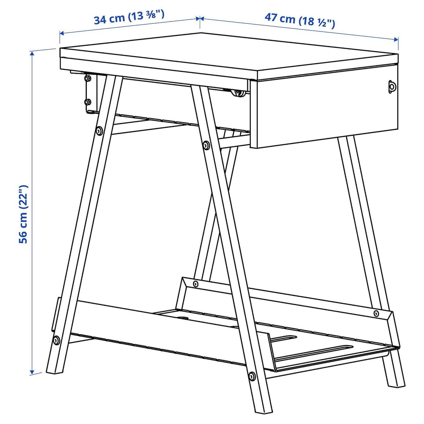 TROTTEN / FLINTAN Desk and storage combination