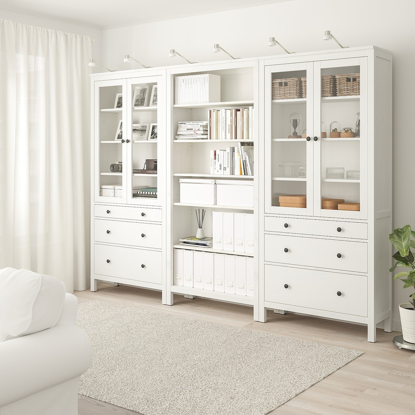 HEMNES Storage combination w doors/drawers