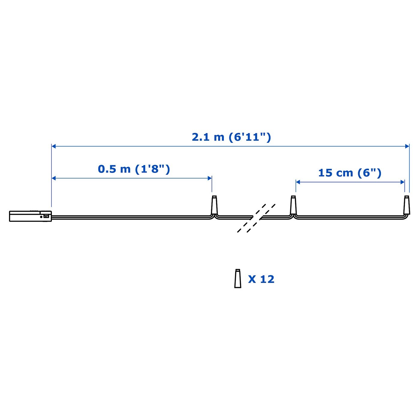 LEDFYR سلاسل إضاءة LED مع 12 لمبة