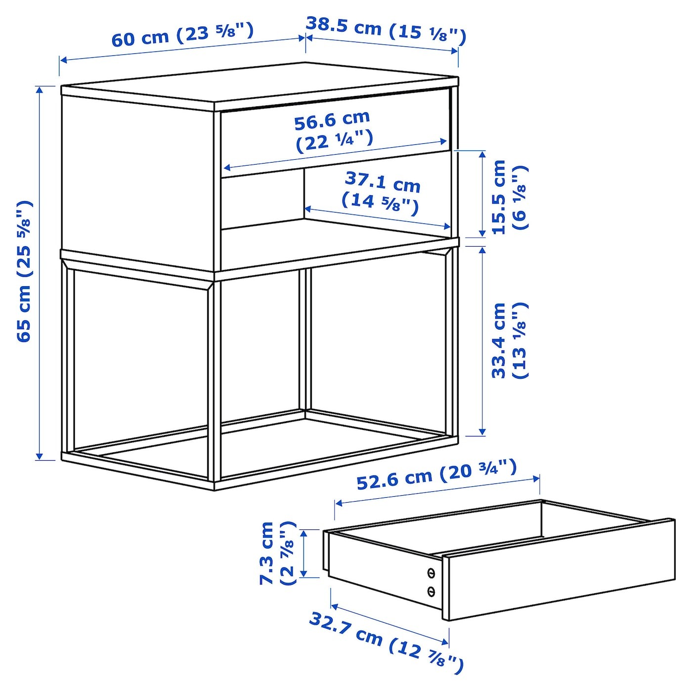 VIKHAMMER Bedside table