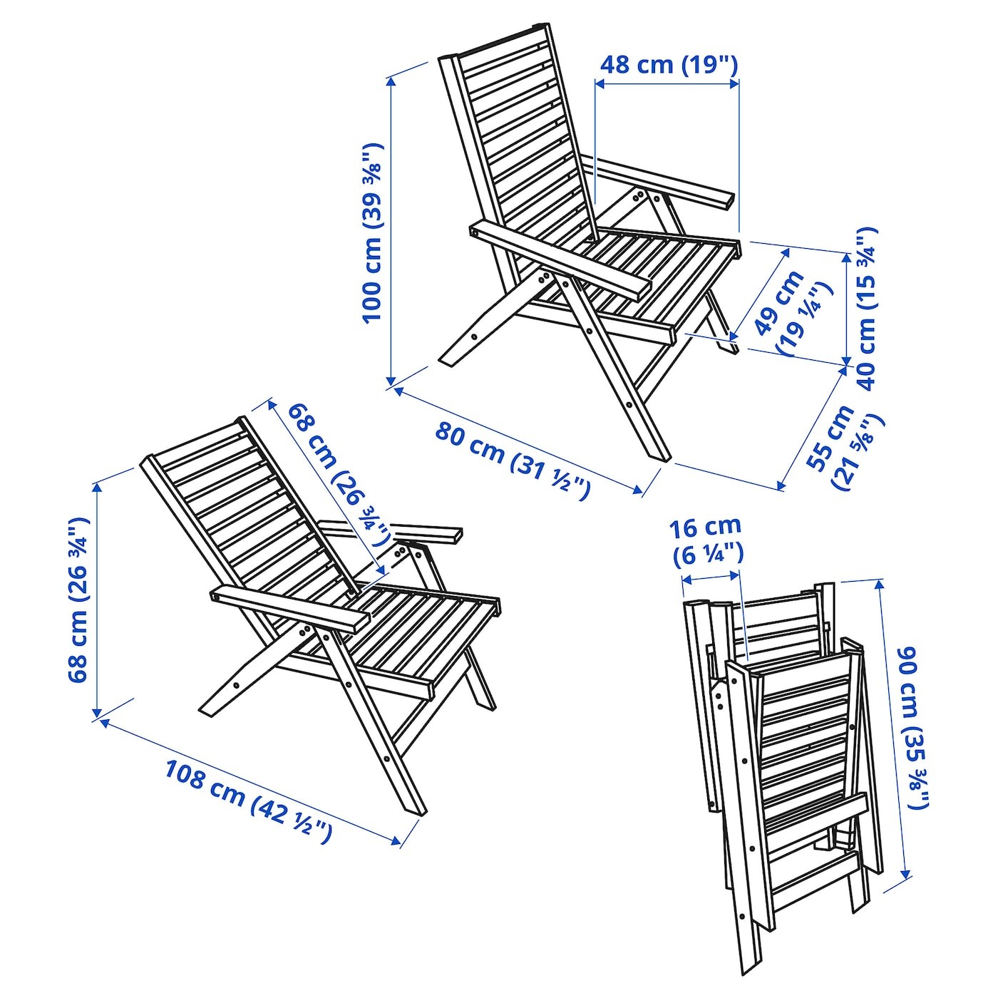 ÄPPLARÖ Reclining chair, outdoor