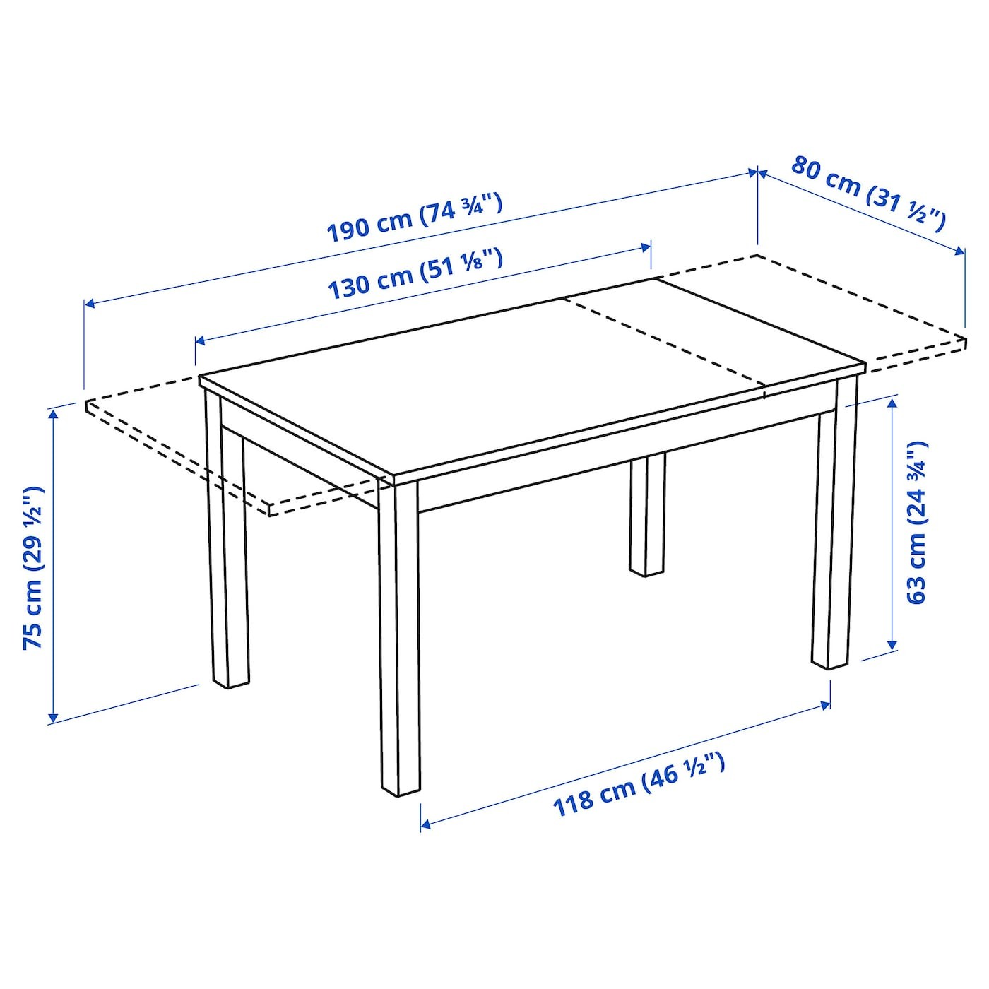 LANEBERG Extendable table