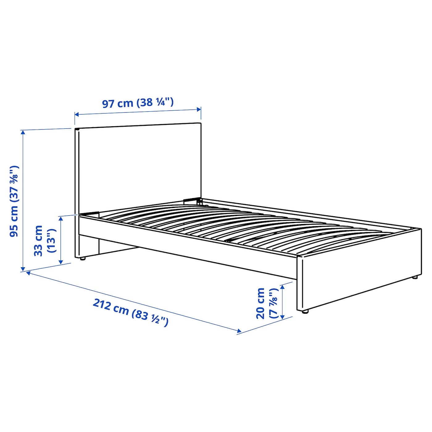 GLADSTAD Upholstered bed frame