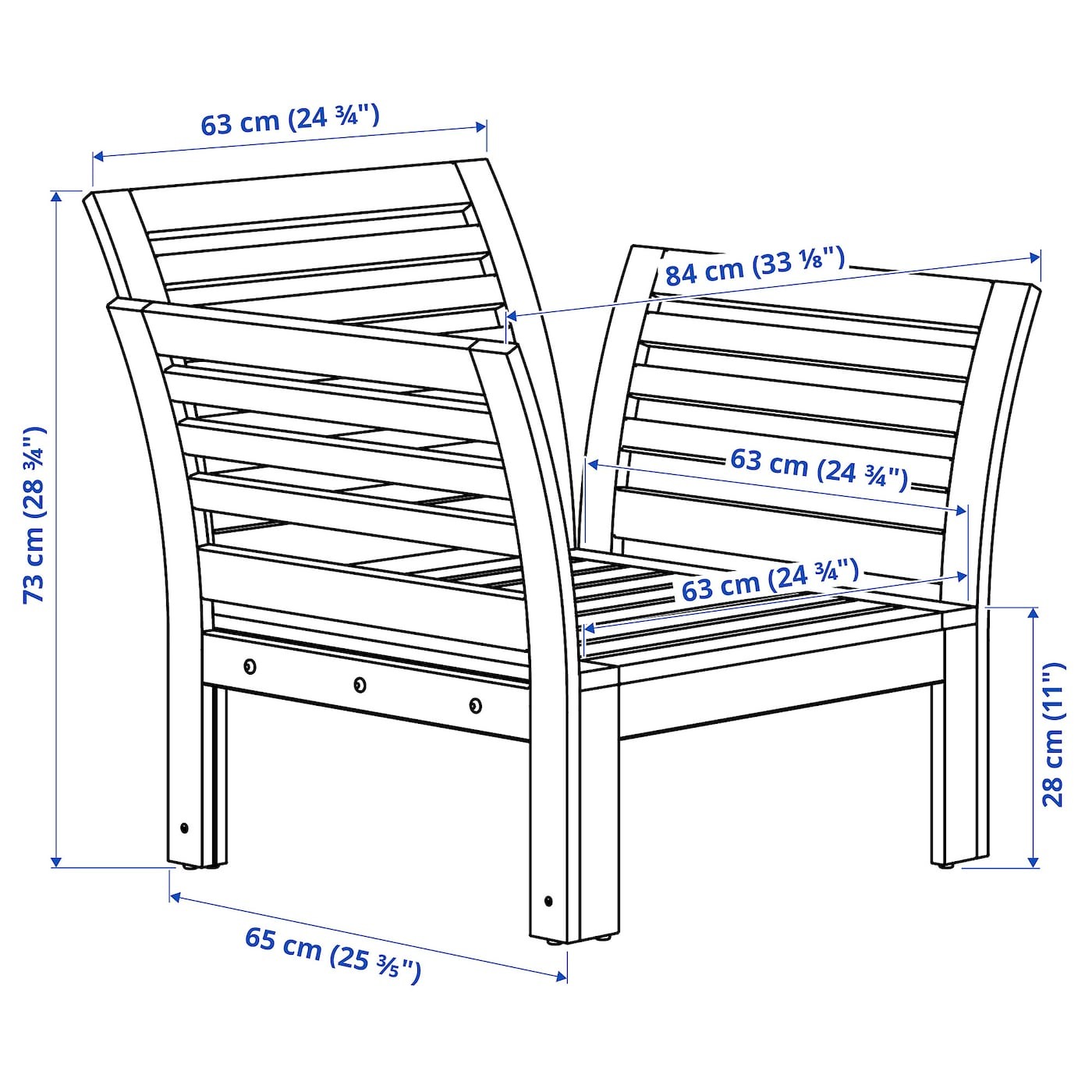 ÄPPLARÖ Armchair, outdoor