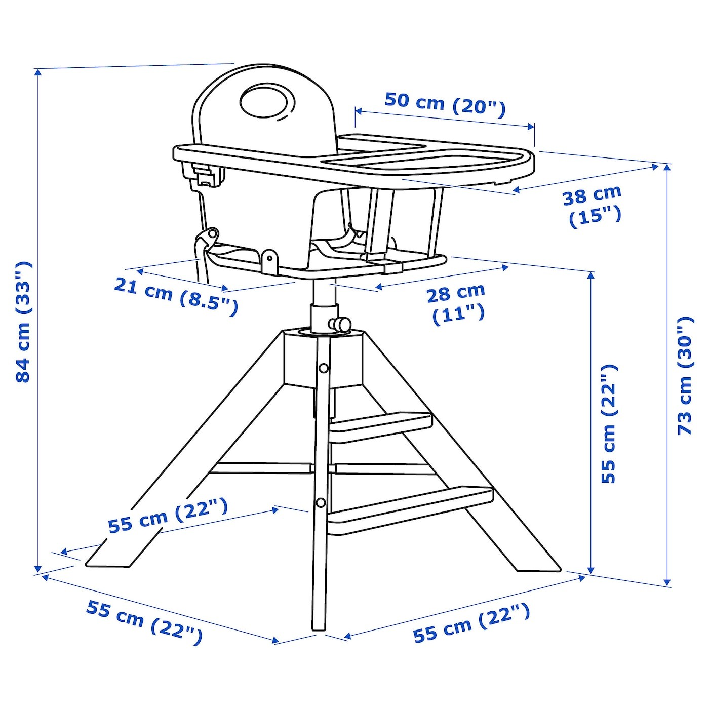 GRÅVAL Junior/highchair with tray