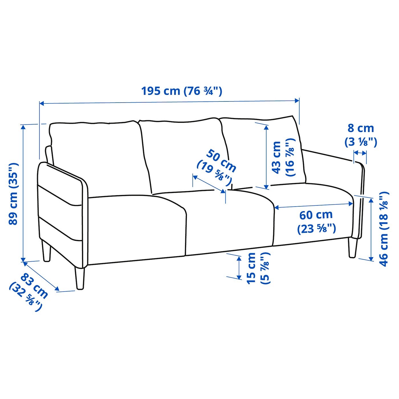 ANGERSBY 3-seat sofa