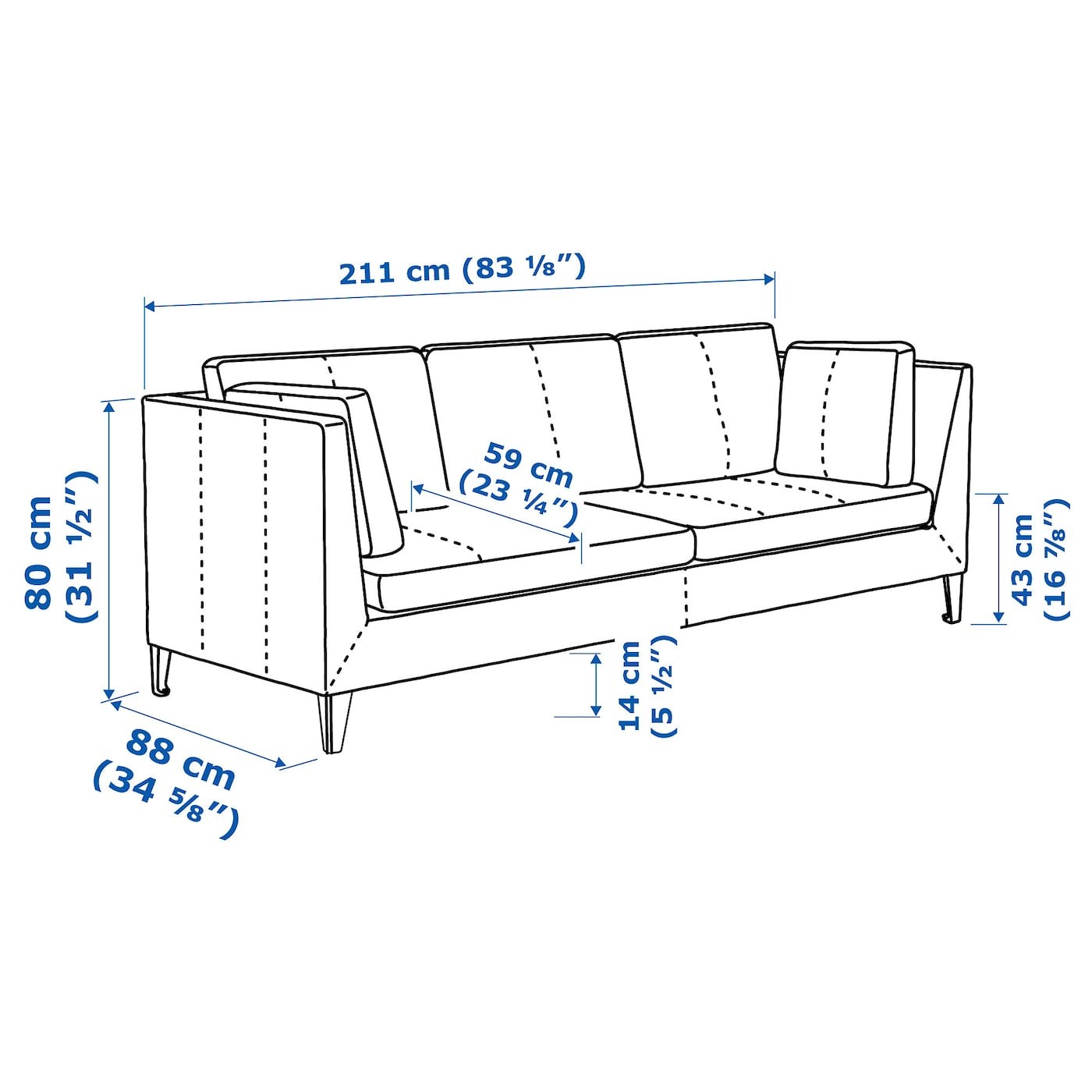 STOCKHOLM Three-seat sofa