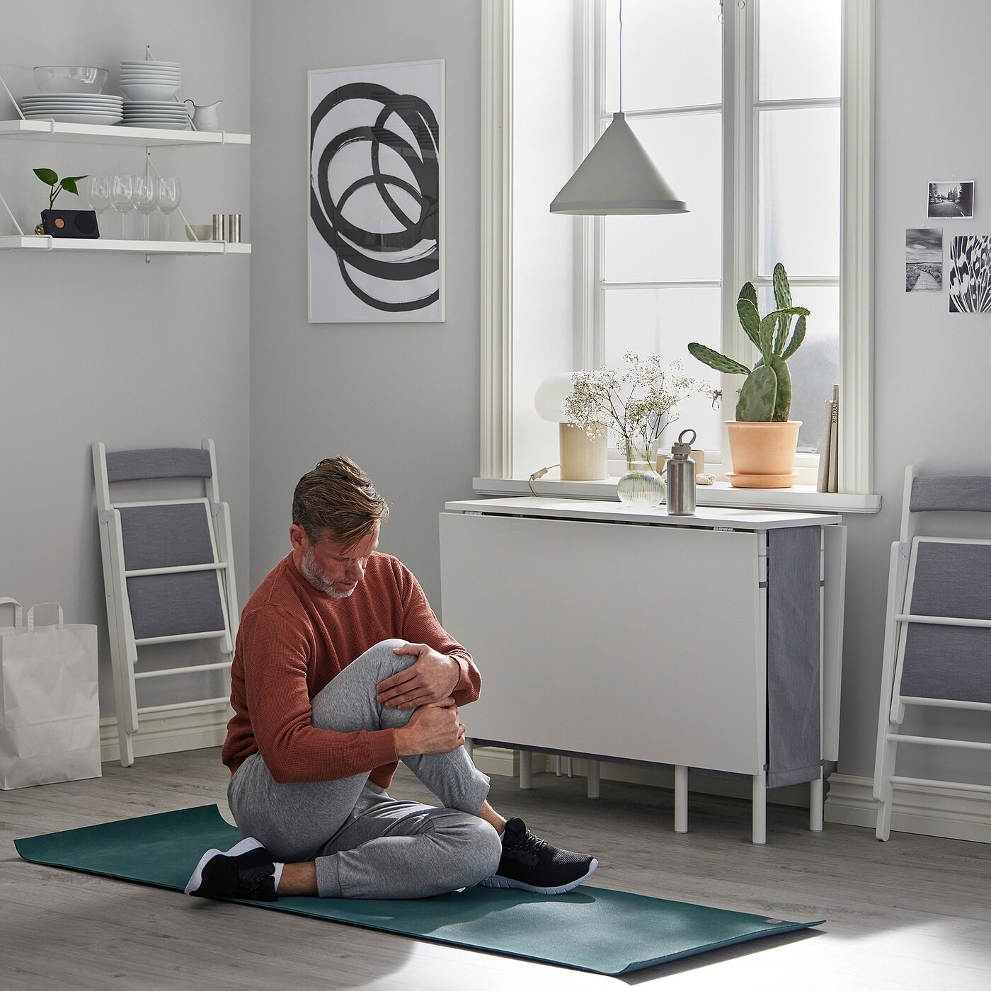 KALLHÄLL Gateleg table with storage