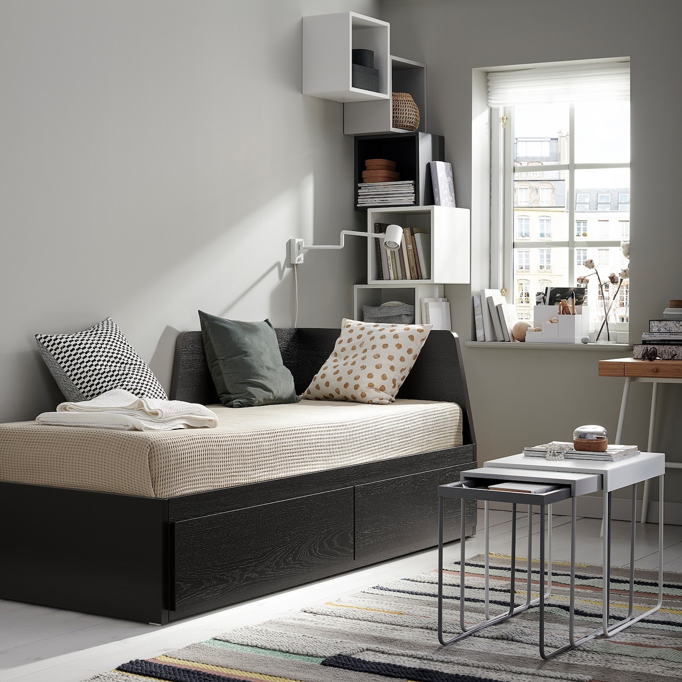 FLEKKE Day-bed frame with 2 drawers