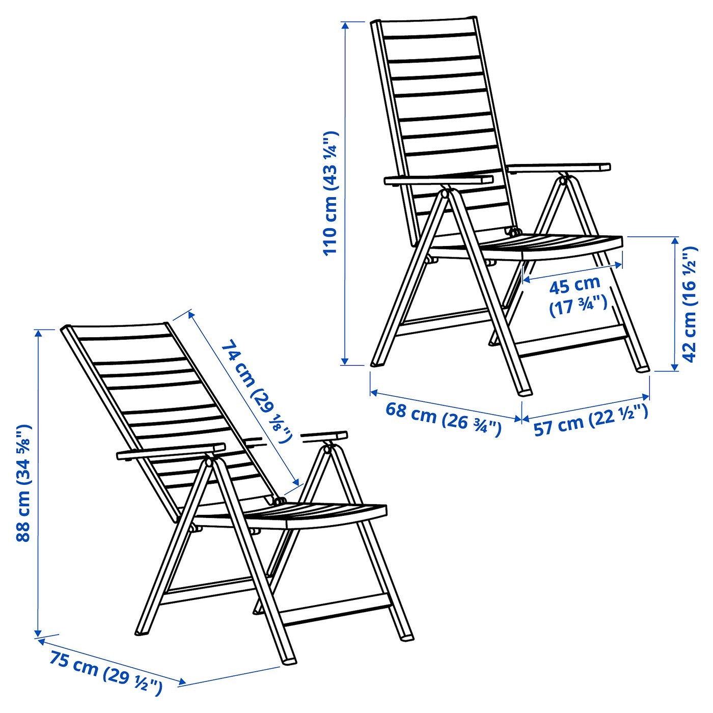 SJÄLLAND Reclining chair, outdoor