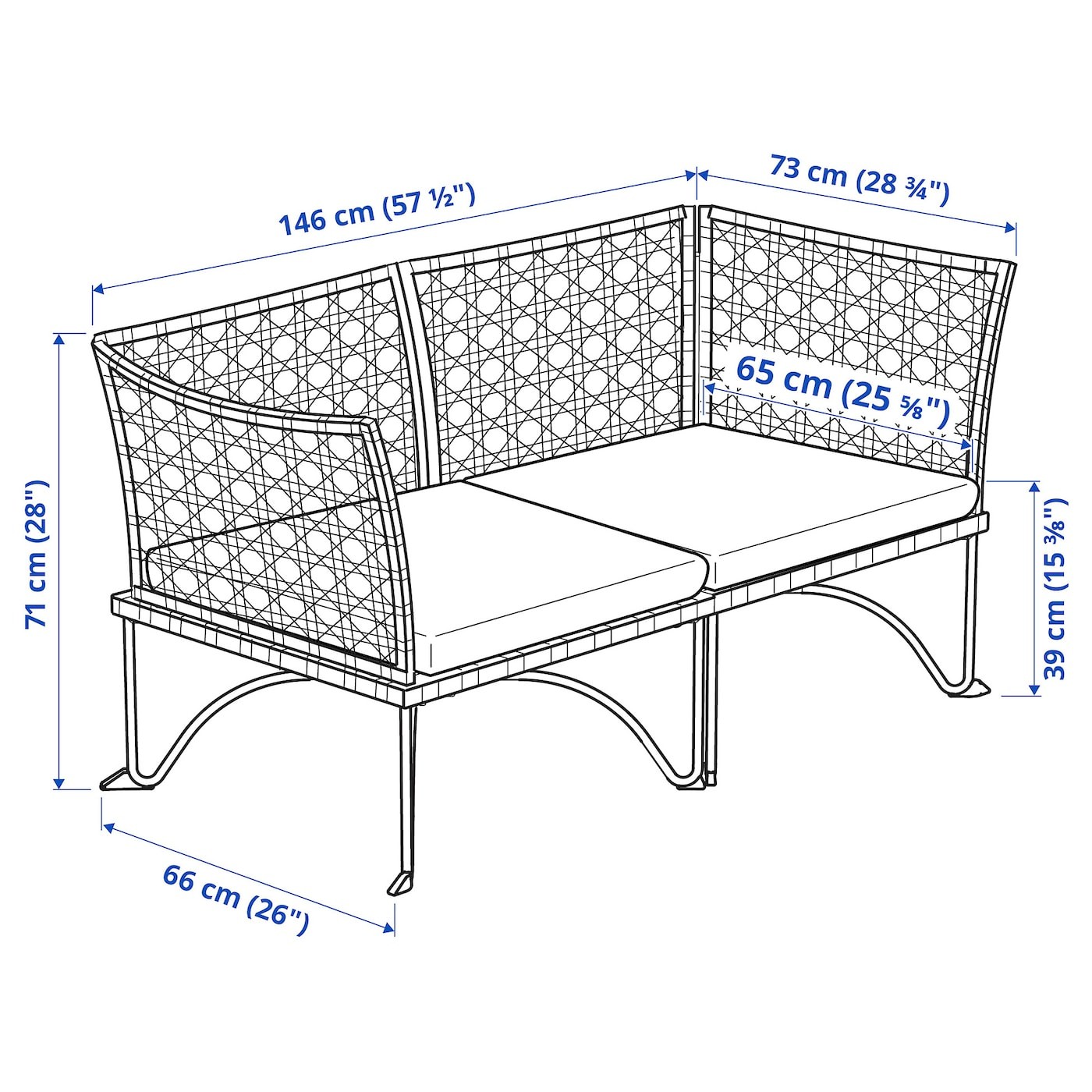 JUTHOLMEN 2-seat modular sofa, outdoor