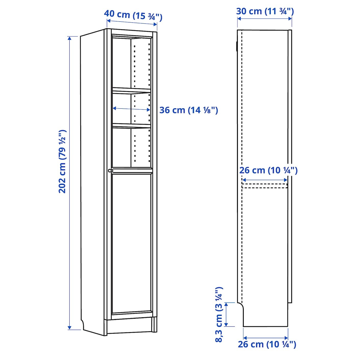 BILLY / OXBERG Bookcase with panel/glass door