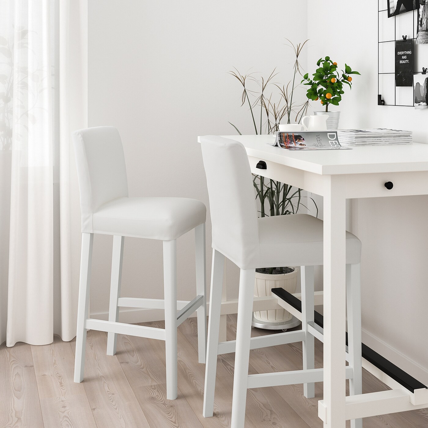 BERGMUND Bar stool with backrest