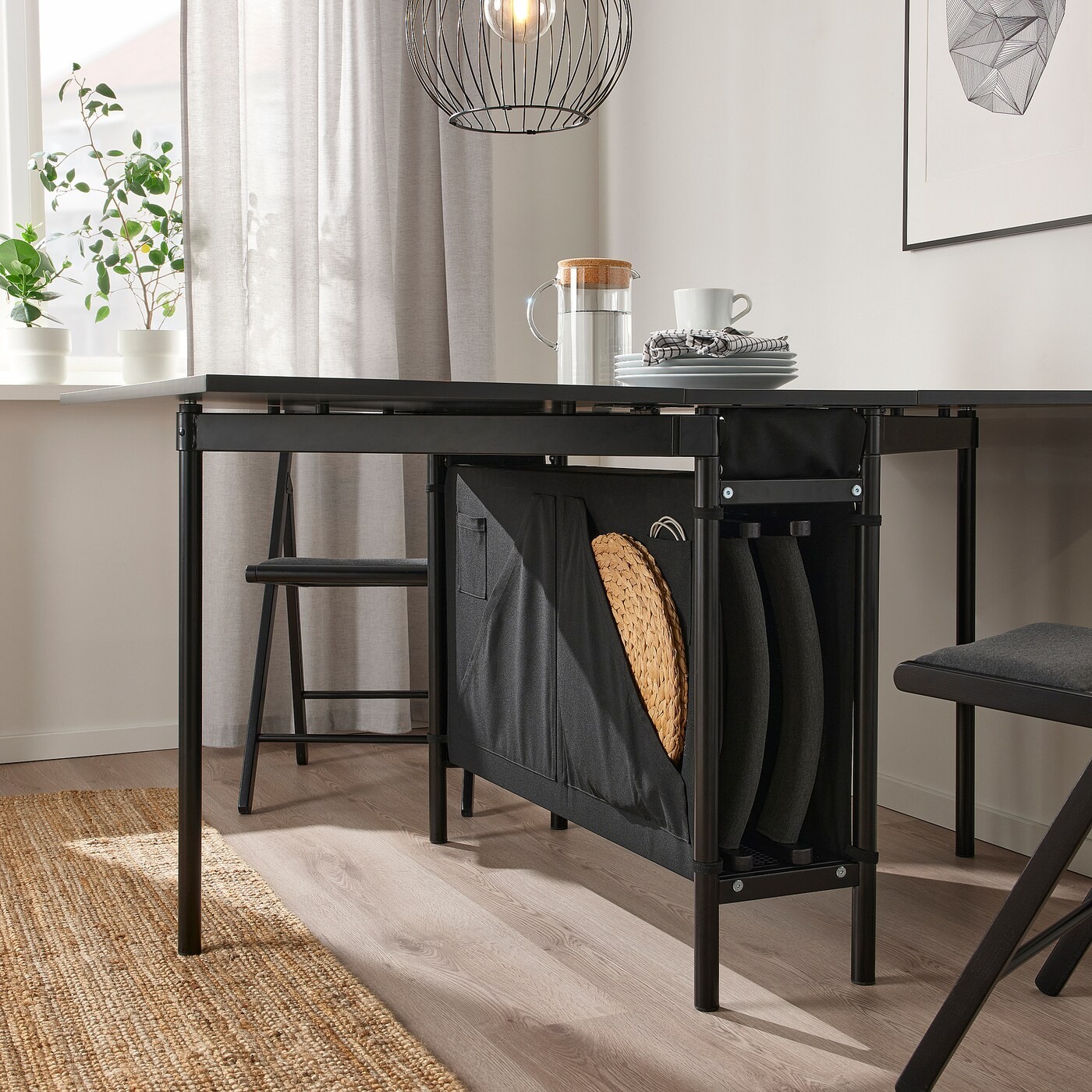 KALLHÄLL Gateleg table with storage