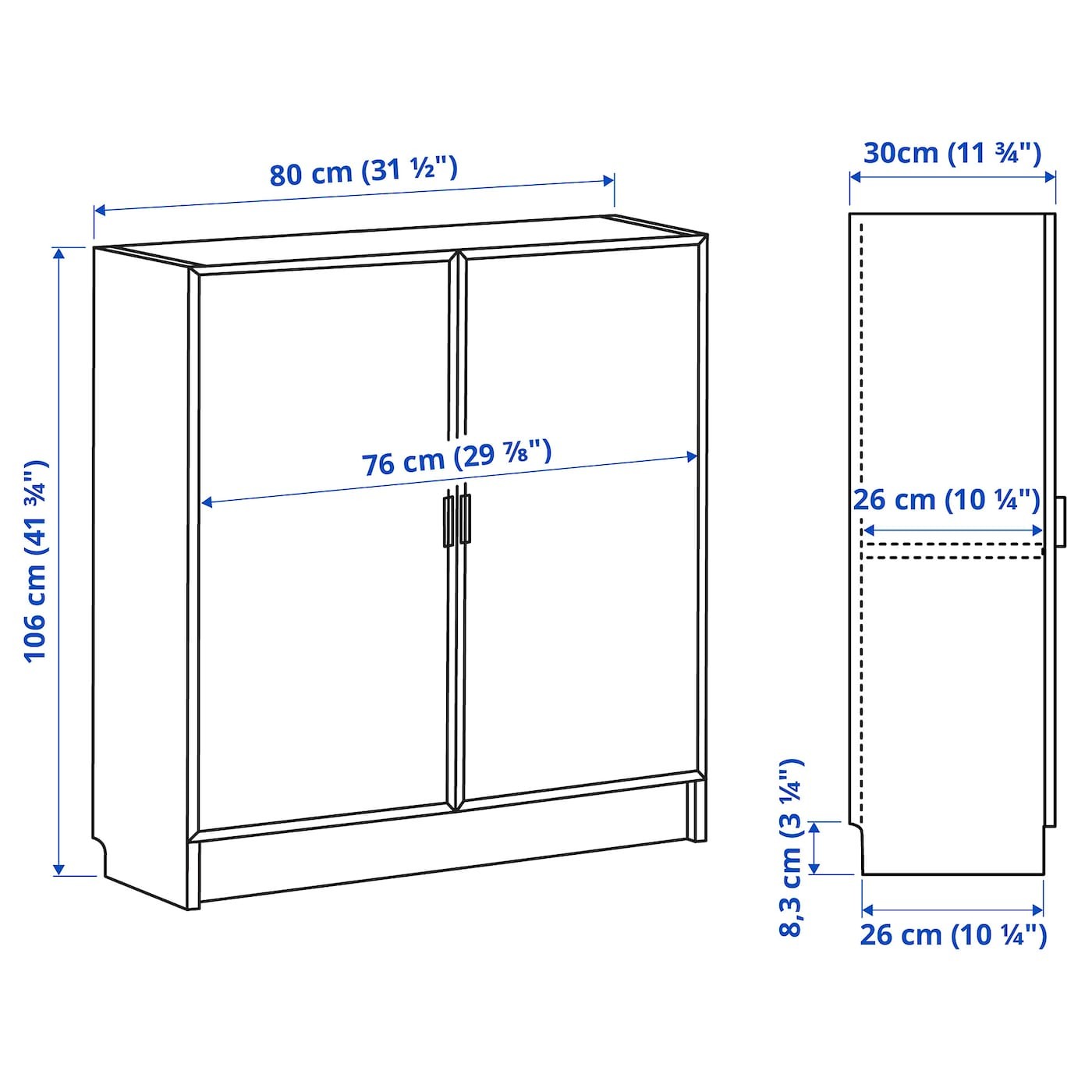 BILLY / MORLIDEN Bookcase with glass-doors