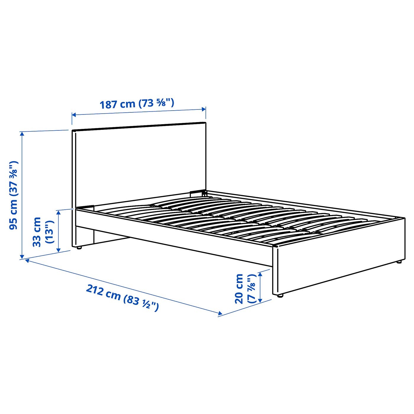 GLADSTAD Upholstered bed frame