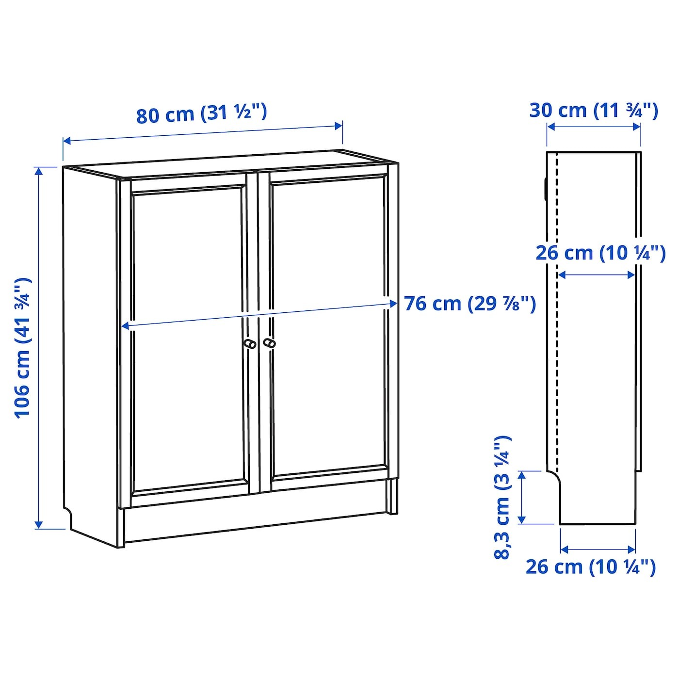 BILLY / OXBERG Bookcase with doors