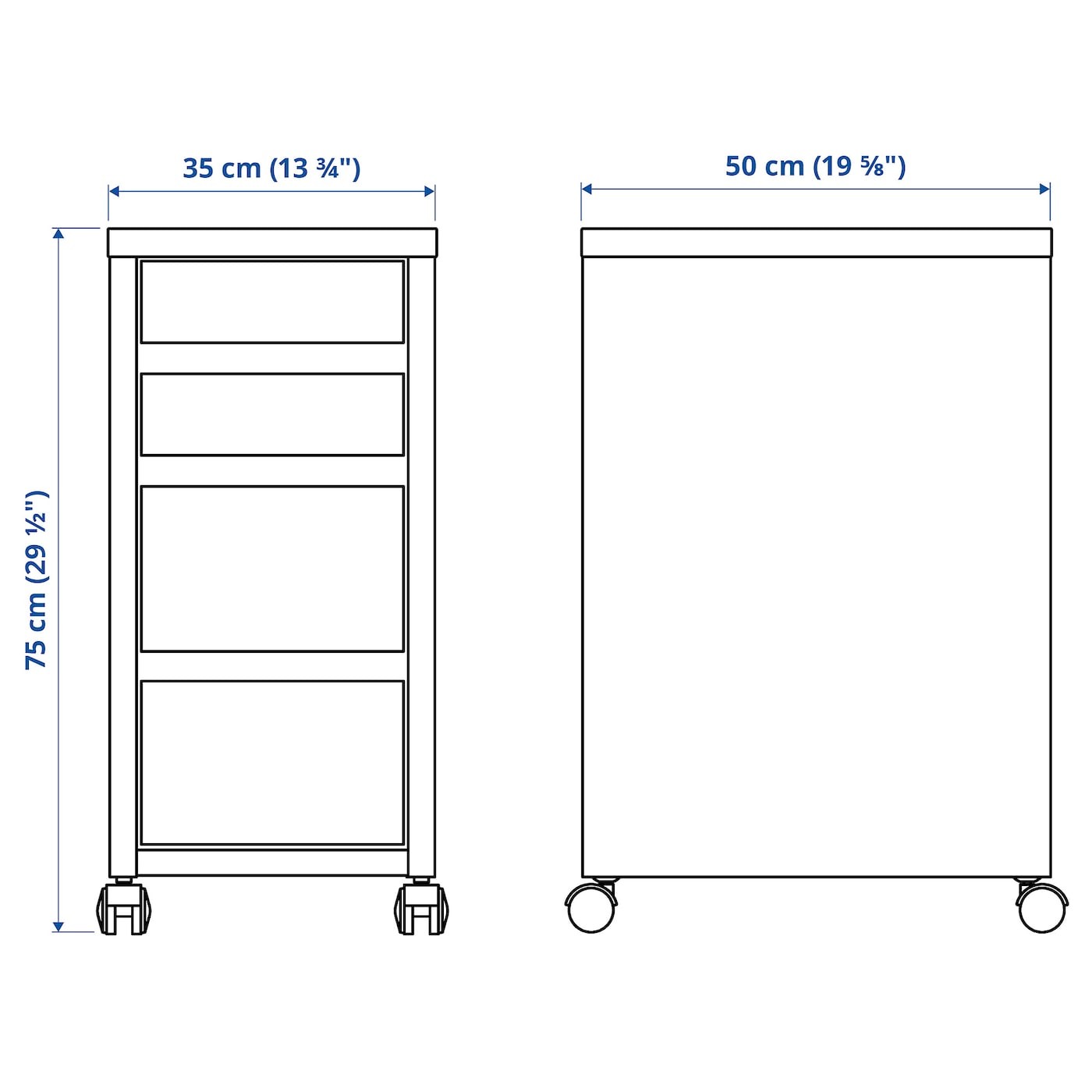 MICKE Drawer unit with drop-file storage