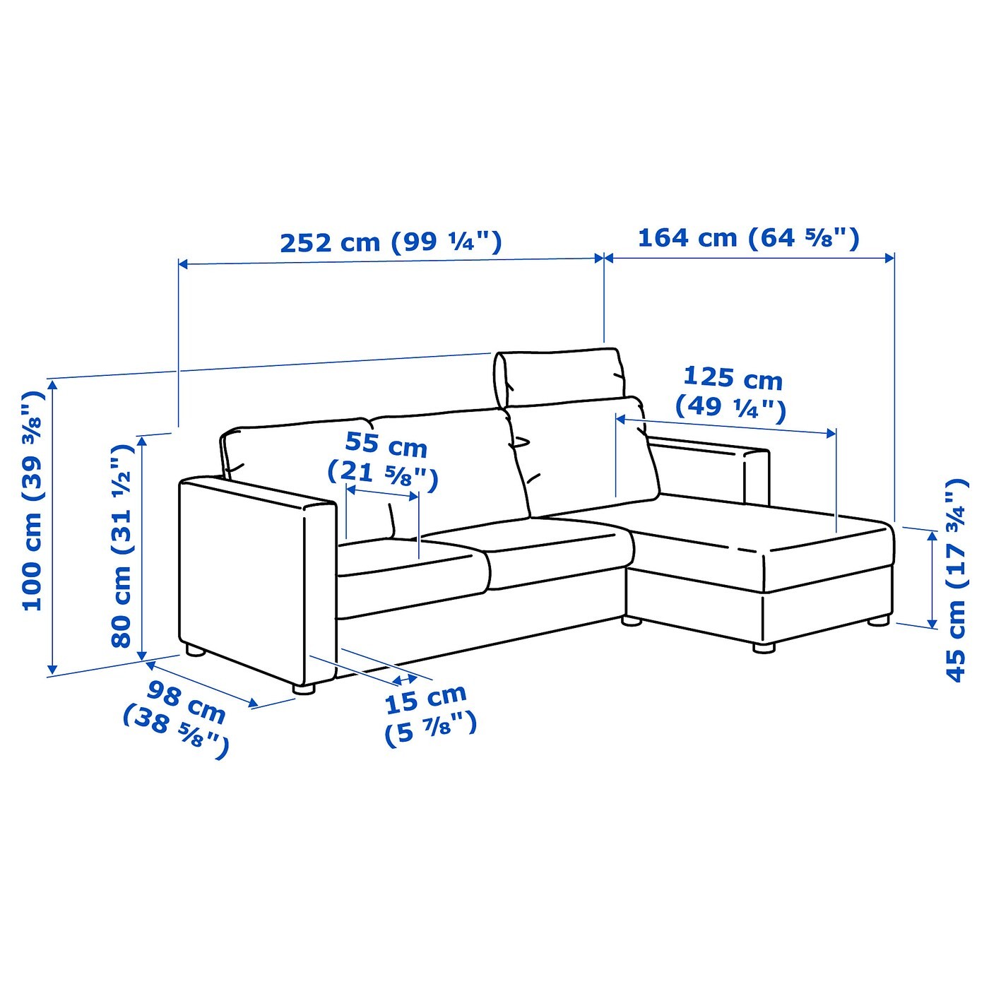 VIMLE 3-seat sofa