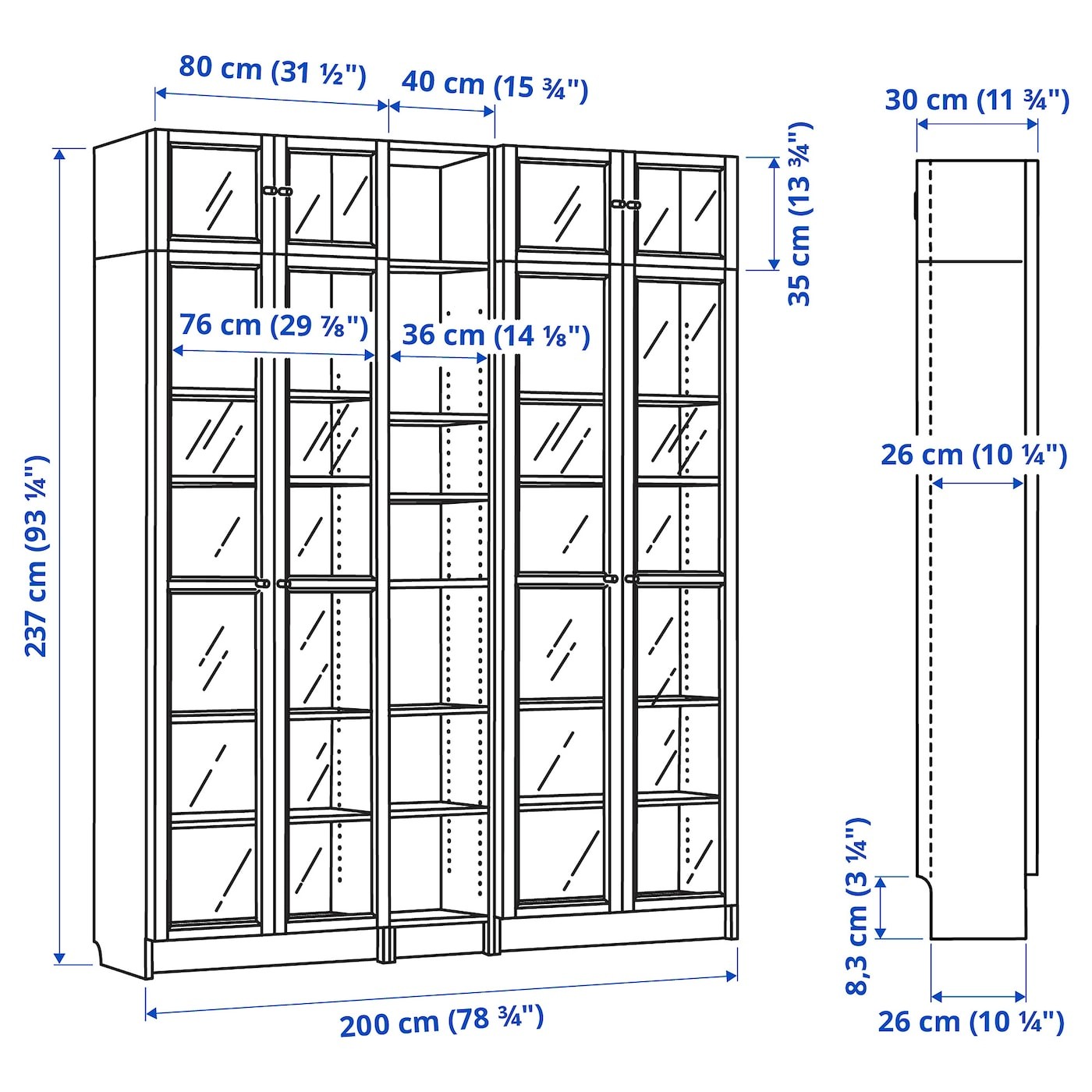 BILLY / OXBERG Bookcase