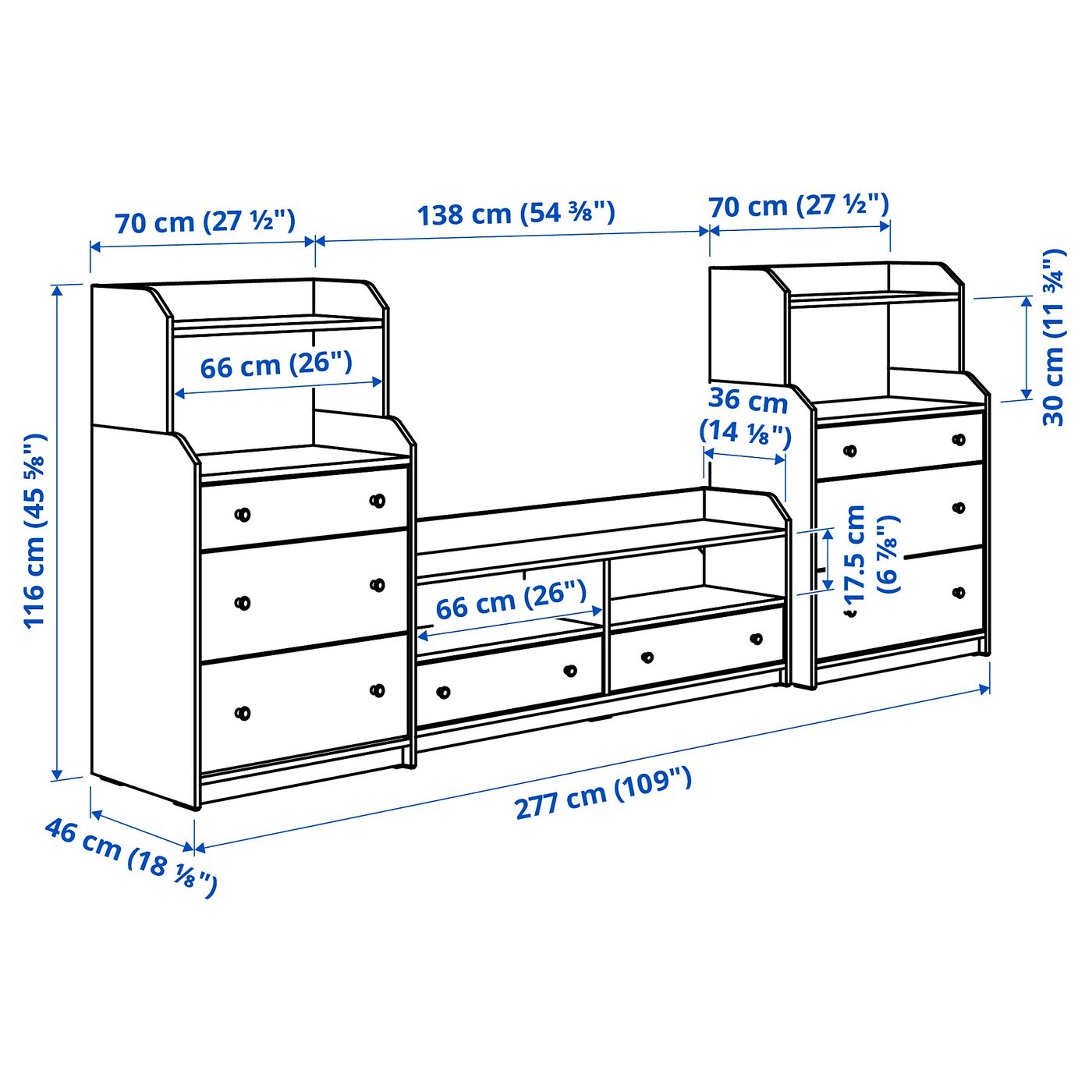 HAUGA TV/storage combination