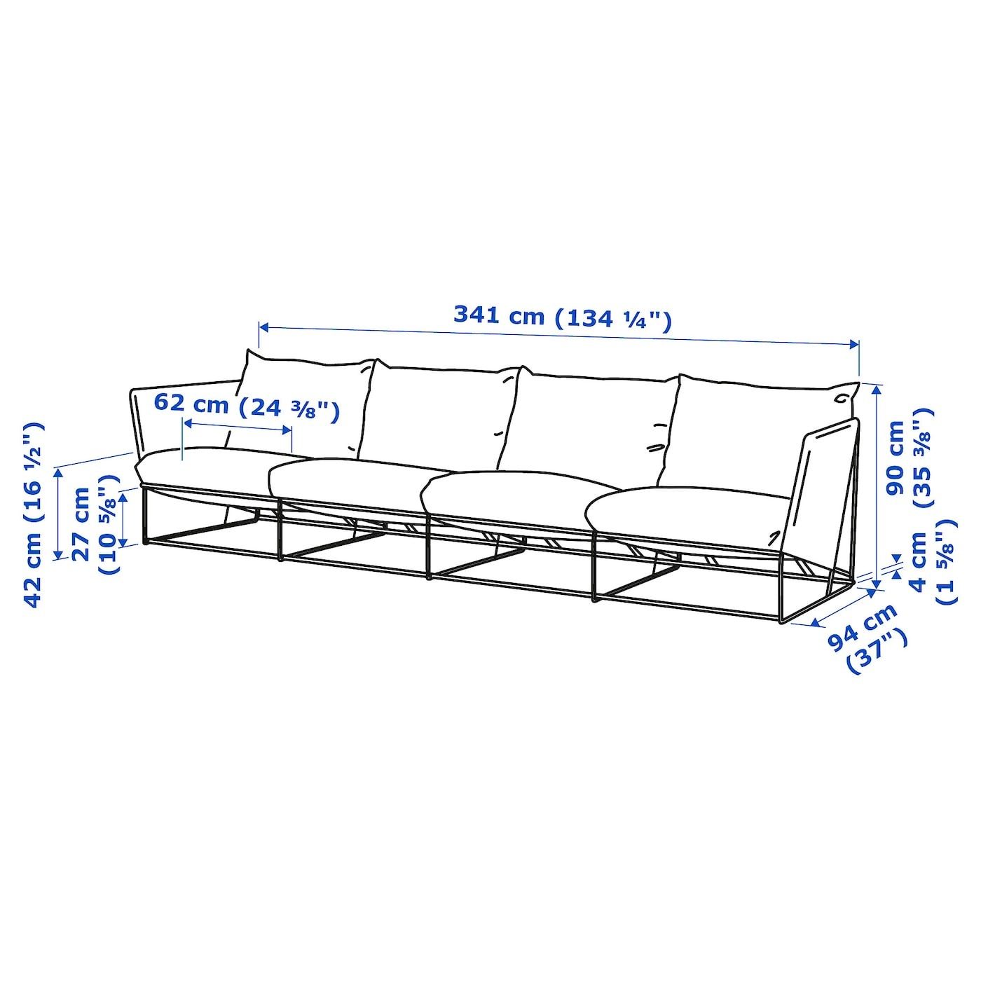 HAVSTEN 4-seat sofa, in/outdoor