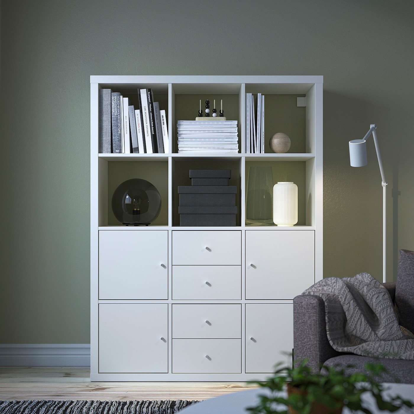 KALLAX Shelving unit with 6 inserts