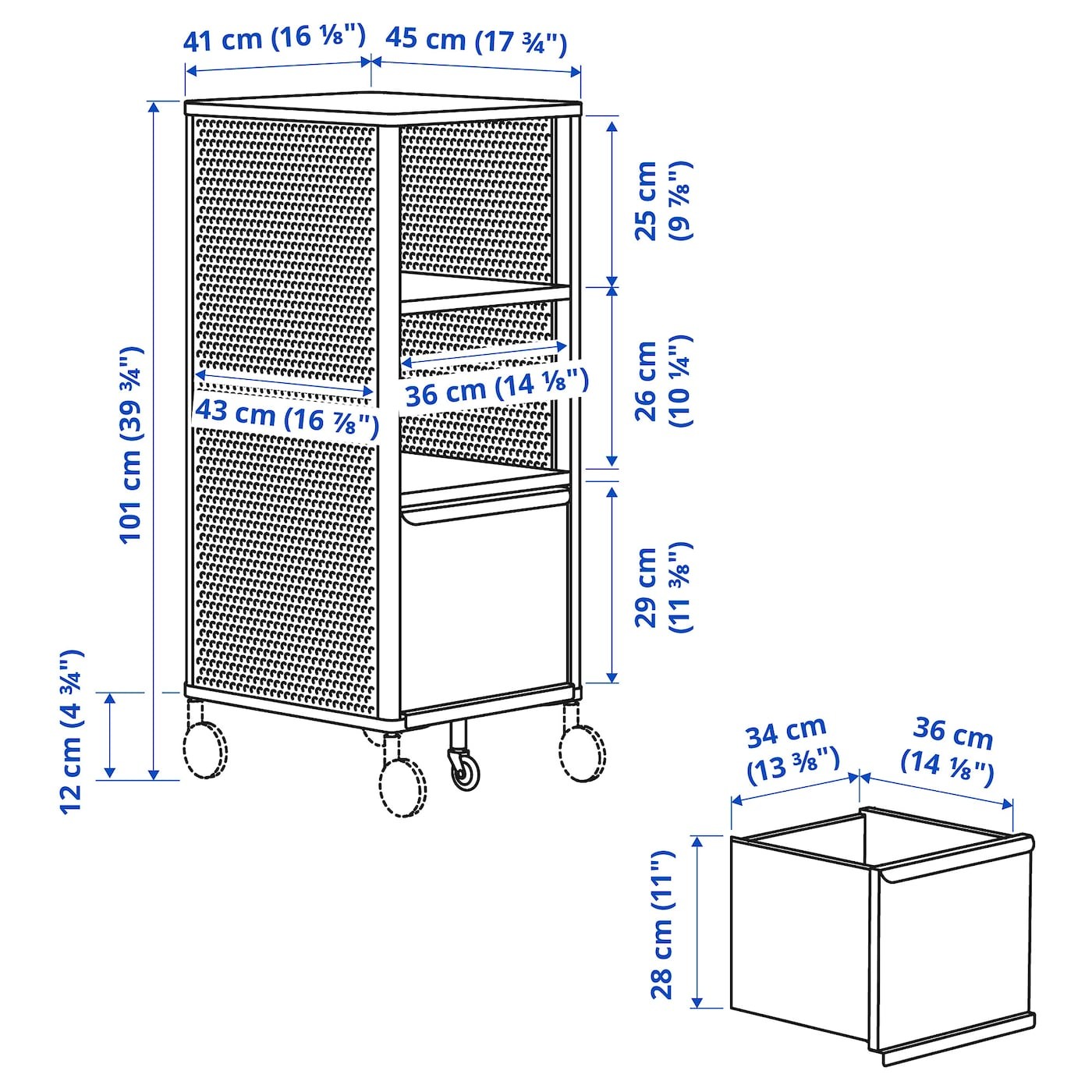 BEKANT Storage unit with smart lock